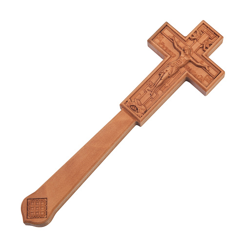 Крест постригальный деревянный резной, 6,4х16 см фото 6