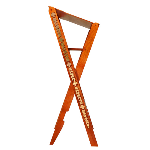 Аналой раскладной "Суздальский", цвет "кипарис" с золотом (поталь), с полкой фото 3