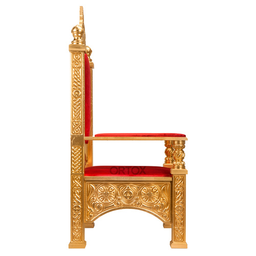 Архиерейский трон "Ярославский" позолоченный, 78х72х160 см фото 4