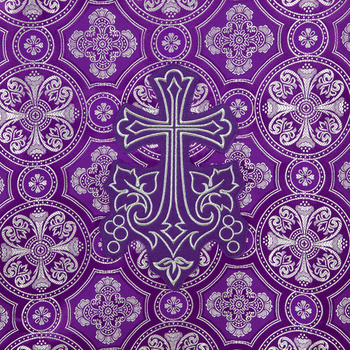 Облачение на престол с пеленой, шелк "Горненский", фиолетовое с серебром фото 4