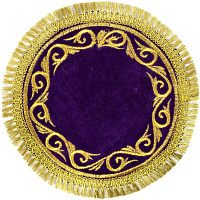 Плат под лампаду круглый вышитый фиолетовый, Ø 19 см
