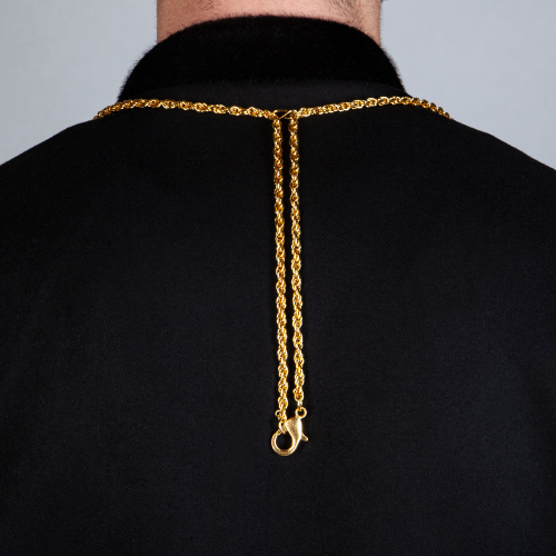 Крест наперсный с цепью, цинковый сплав, камни, 8,5х18 cм фото 6