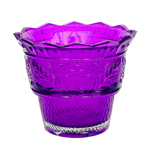 Стаканчик для лампады "Ландыш" фиолетовый, высота 7 см (стекло)