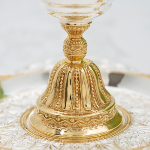 Елейница / чаша для елеопомазания из ювелирного сплава в серебрении, с позолотой и фианитами фото 6