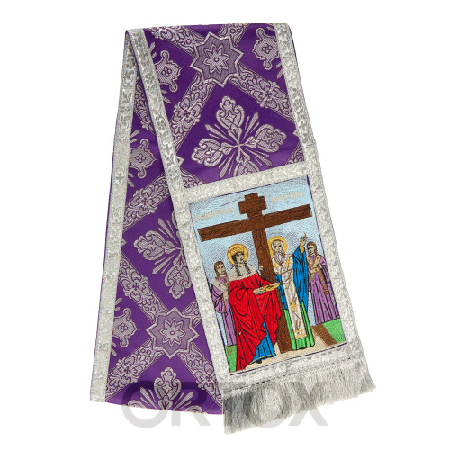Закладка для Евангелия вышитая с иконой "Воздвижение Креста Господня", парча