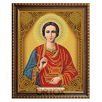 Алмазная мозаика "Икона великомученика и целителя Пантелеимона", 22х28 см