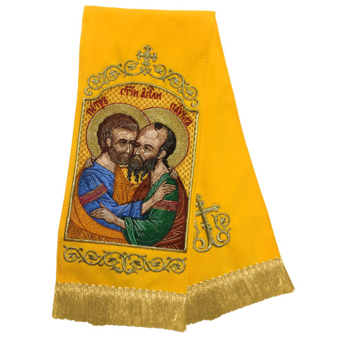 Закладка для Евангелия вышитая с иконой Петра и Павла, 160х14,5 см