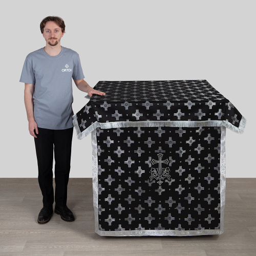 Облачение на престол с пеленой, шелк "Святительский", черное с серебром фото 9 Облачение на престол с пеленой, шелк "Святительский", черное с серебром фото 9