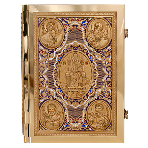 Апостол фиолетовый №1, полный оклад "под золото", эмаль, 23х30 см (церковно-славянский язык)
