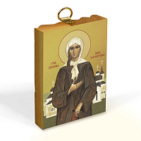 Икона блаженной Ксении Петербургской на деревянной основе, на холсте с золочением