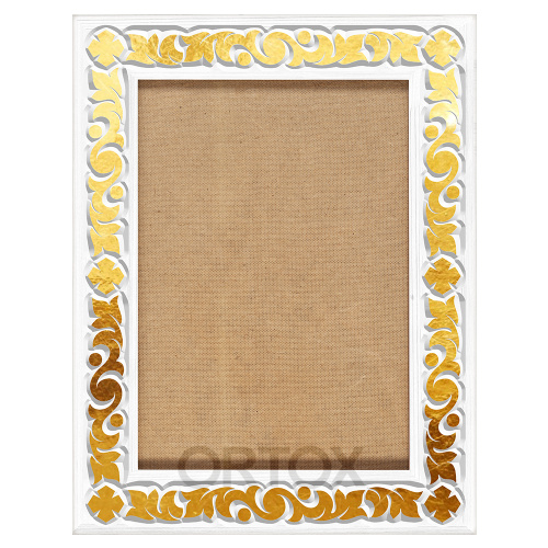 Резная рамка, цвет "белый с золотом" (поталь), ширина 7 см фото 2