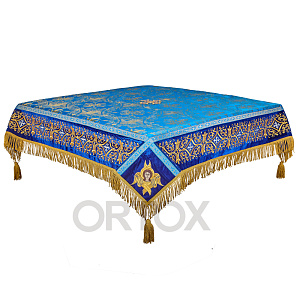 Пелена на престол комбинированная вышитая, цвета в ассортименте (синяя)