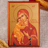 Икона Божией Матери "Феодоровская", на дереве, цвет "кипарис", на холсте, с золочением