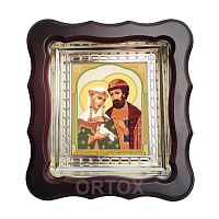 Икона благоверных князя Петра и княгини Февронии Муромских, 20х22 см, фигурная багетная рамка