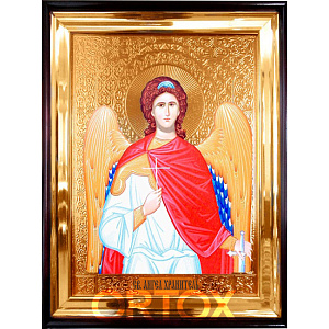 Икона большая храмовая Ангел Хранитель, прямая рама (30х35 см)