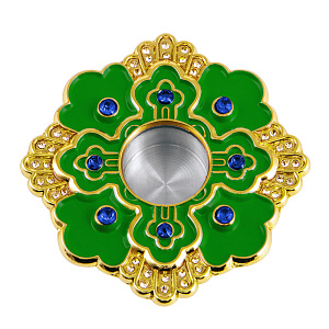 Мощевик врезной, цинковый сплав, эмаль, синие камни, Ø 54/17 мм (зеленая эмаль)