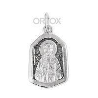 Образок серебряный с ликом святителя Николая Чудотворца, литье, частичное чернение