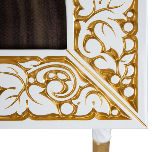 Киот "Суздальский" белый с золотом (патина), напольный, колонны фото 8
