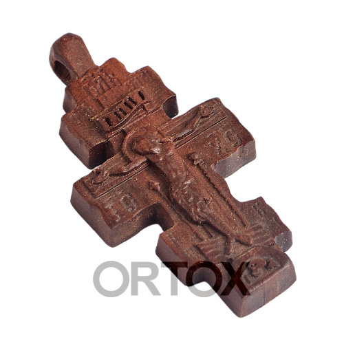 Деревянный нательный крестик «Голгофский малый» восьмиконечный, цвет темный, высота 4,5 см фото 5
