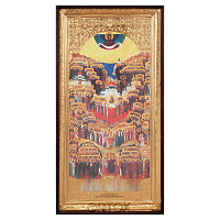 Икона большая храмовая Собора новомучеников и исповедников Российских, прямая рама