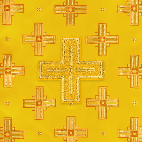 Накидка на аналой перекидная, шелк "Святительский", желтая с золотом, 45,5х200 см фото 4