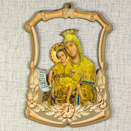 Икона Божией Матери "Достойно есть" подвесная, фанера, 12,5х17,5 см фото 5