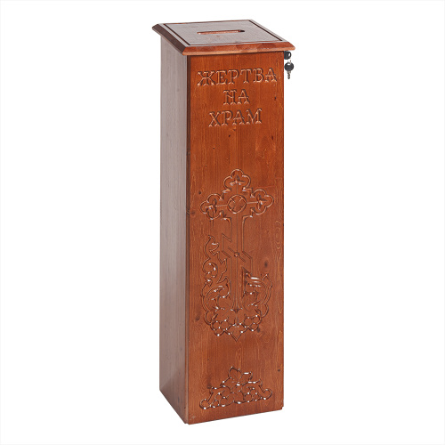 Ящик для пожертвований "Суздальский", цвет "кипарис", напольный, прямой, 25х25х90 см