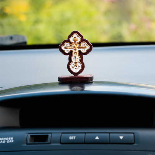 Крест в машину, дерево, металл, цвета микс, 3,7х5,5 см фото 3 Крест в машину, дерево, металл, цвета микс, 3,7х5,5 см фото 3