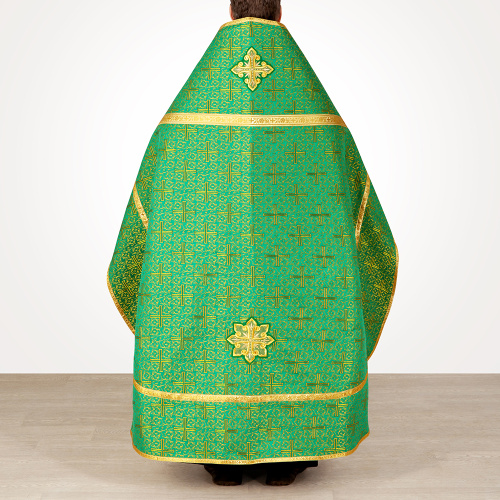 Иерейское облачение, парча "Афон", зеленое с золотом фото 10 Иерейское облачение, парча "Афон", зеленое с золотом фото 10