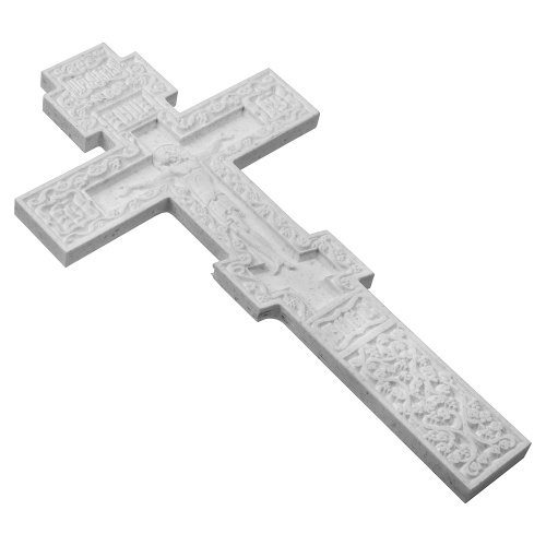 Крест требный белый каменный, 17х31,5 см фото 4