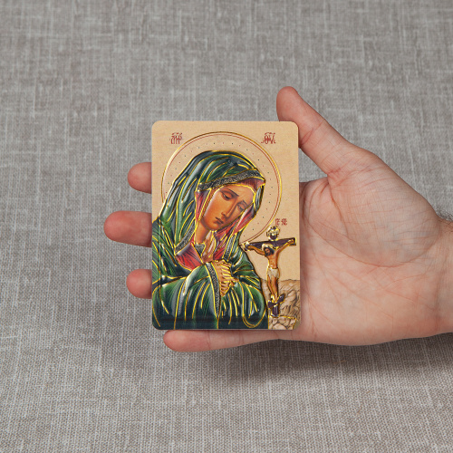 Магнит с иконой Божией Матери "Ахтырская", 7х10 см фото 4