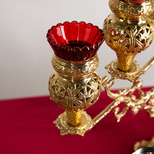 Семисвечник напрестольный латунный, 66х66 см фото 6