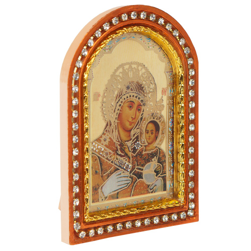 Икона настольная Божией Матери "Иерусалимская", пластиковая рамка, 6,4х8,6 см фото 2