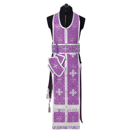 Иерейское облачение, парча "Афон", фиолетовое с серебром фото 5