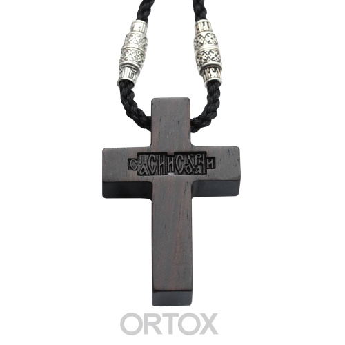 Нательный крест деревянный в серебряном окладе №2 фото 2