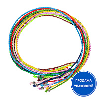 Гайтан детский, цвет микс (замок бусина) 50 см (упаковка 10 шт.)