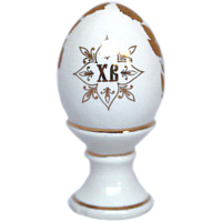 Яйцо пасхальное малое "Золотые розы", 4,5х8,5 см, керамика