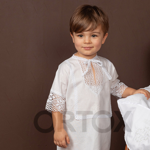Рубашка для крещения "Лучик" белая из бязи, размер в ассортименте фото 11