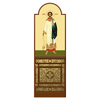 Диаконская дверь для "Романовского" иконостаса, цвет "кипарис" с золотом, 220х70х10 см