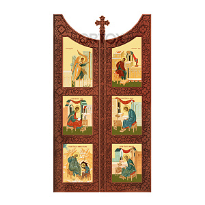 Царские врата к "Суздальскому" иконостасу, цвет "кипарис", 180х105,6х10 см (сосна)