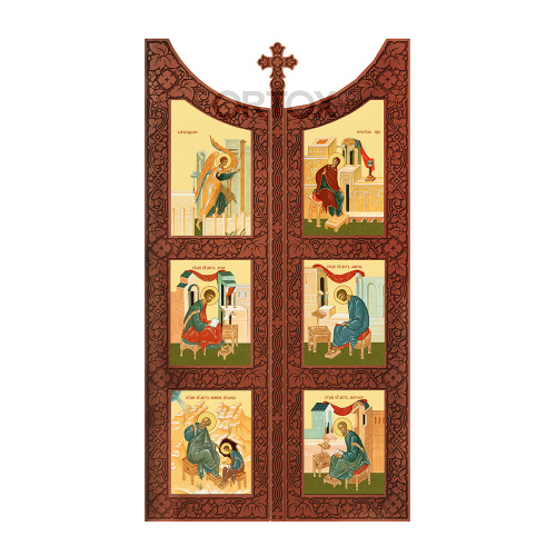 Царские врата к "Суздальскому" иконостасу, цвет "кипарис", 180х105,6х10 см