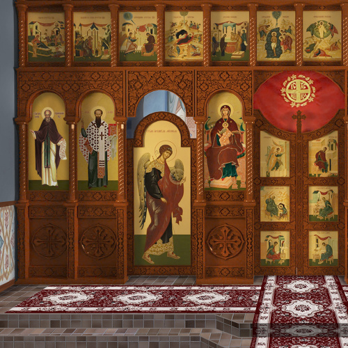 Иконостас трехъярусный (г. Волгоград), цвет "кипарис", 515,6х320,4х16,8 см фото 3