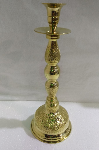 Подсвечник напрестольный, латунь, 13х34 см, №2, У 13-0315 фото 2 Подсвечник напрестольный, латунь, 13х34 см, №2, У 13-0315 фото 2