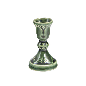 Подсвечник настольный керамический "Колокольчик", 3,3х5,5 см (зеленый)