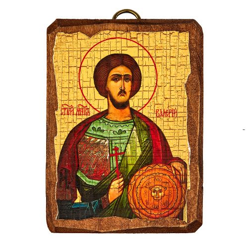 Икона мученика Валерия Мелитинского, 6,5х9 см, под старину №3
