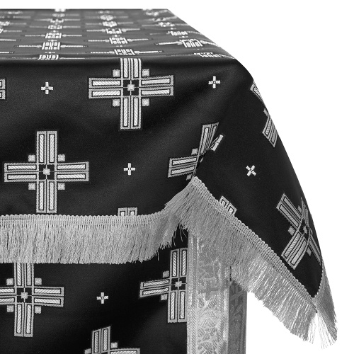 Облачение на престол с пеленой, шелк "Святительский", черное с серебром фото 3