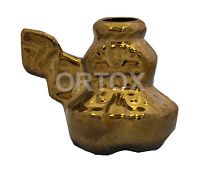 Подсвечник настольный керамический "Крыло", под золото, высота 4,5 см