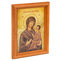 Икона Божией Матери "Тихвинская" в деревянной рамке, 12х1,5х17 см