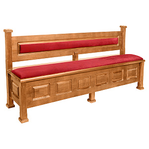 Скамья-сундук ʺМакарьевскаяʺ светлая, 200х45х90 см (красная ткань)