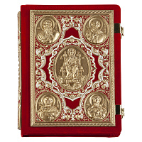 Апостол красный, оклад "под золото", бархат, эмаль, 23х30 см, У-1250